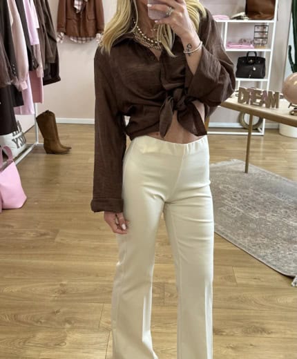 Pantaloni zampa elasticizzati