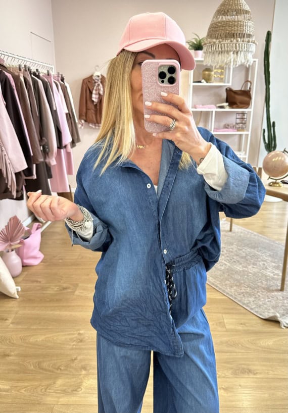 camicia coreana in chambray - immagine 6