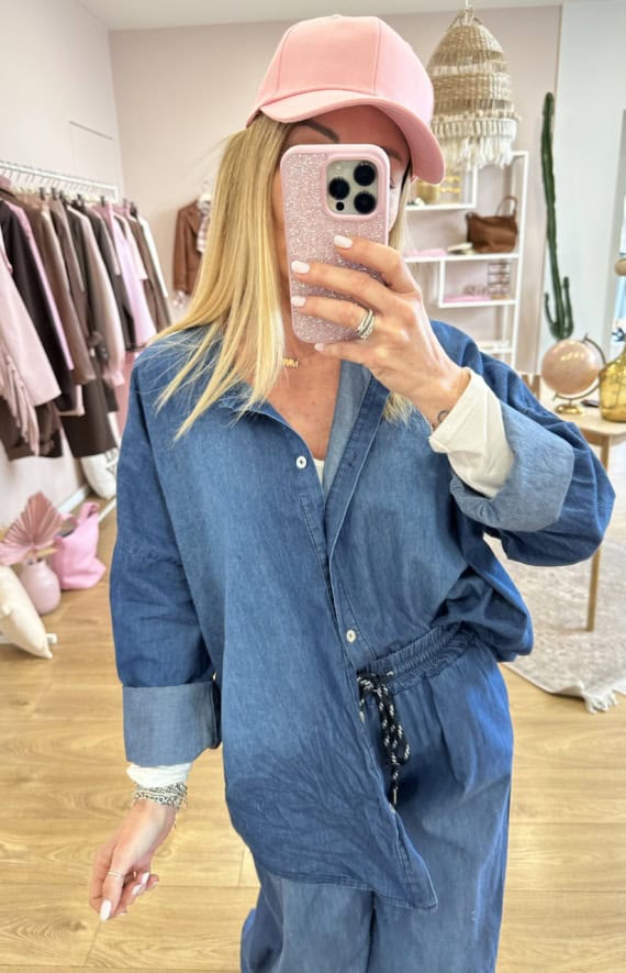 camicia coreana in chambray - immagine 2