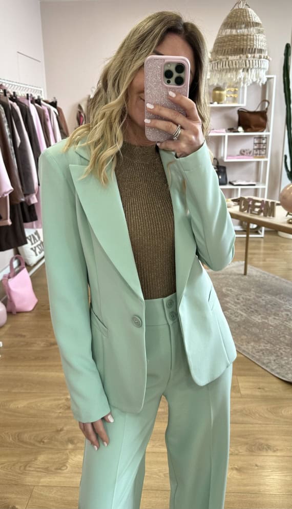 giacca slim verde acqua - immagine 2