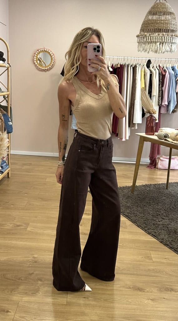 jeans palazzo colorato