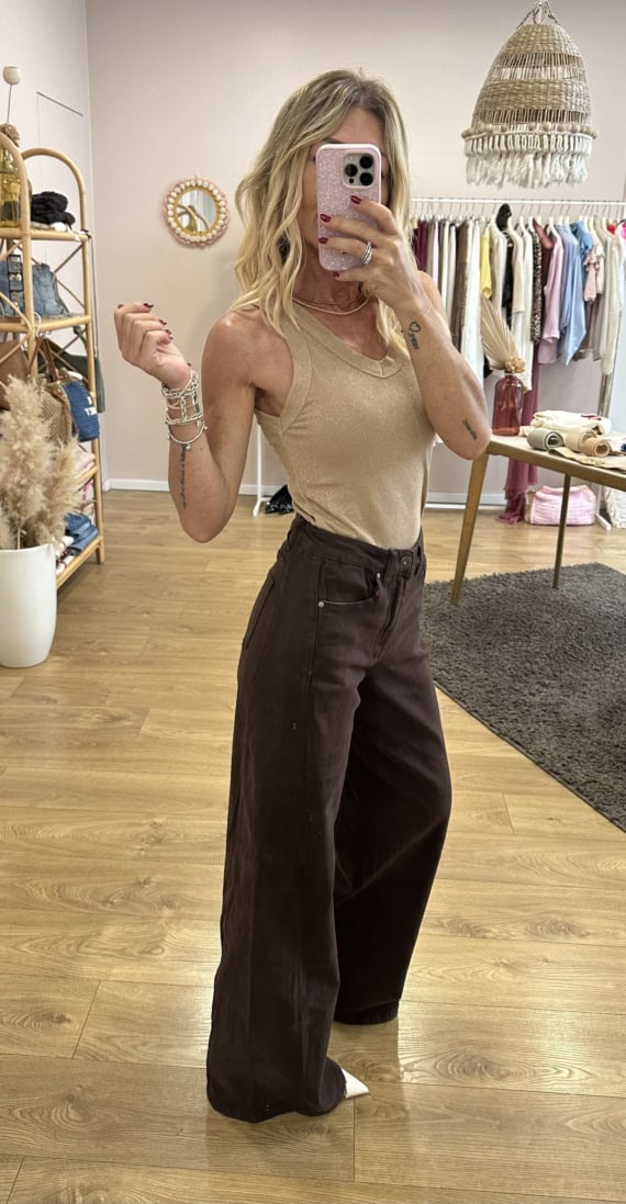 jeans palazzo colorato - immagine 3