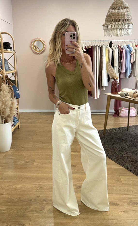 jeans palazzo colorato - immagine 9