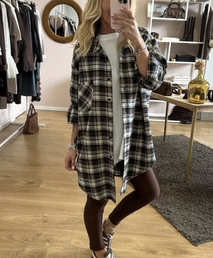 Maxi camicia felpata