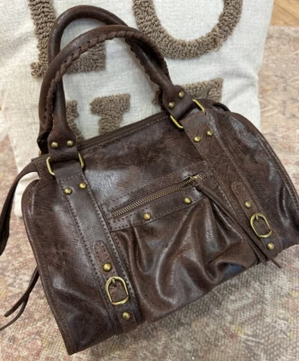 borsa in pelle cioccolato