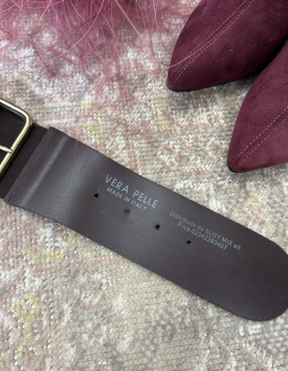 Cintura in pelle elastica cioccolato - immagine 5