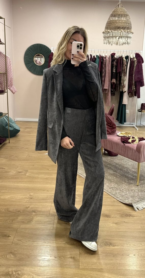 pantaloni in velluto con elastico - immagine 5