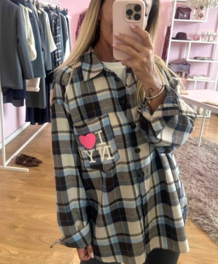 maxi camicia check motel
