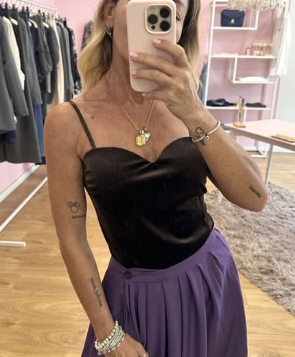 body in velluto scollo a cuore