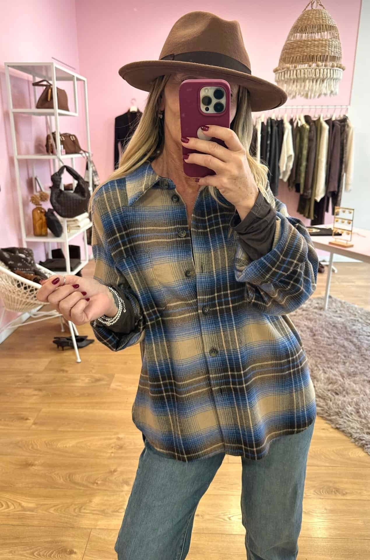 Camicia check felpata motel